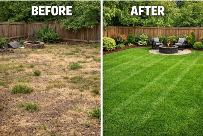 Before and After Lawn Care
